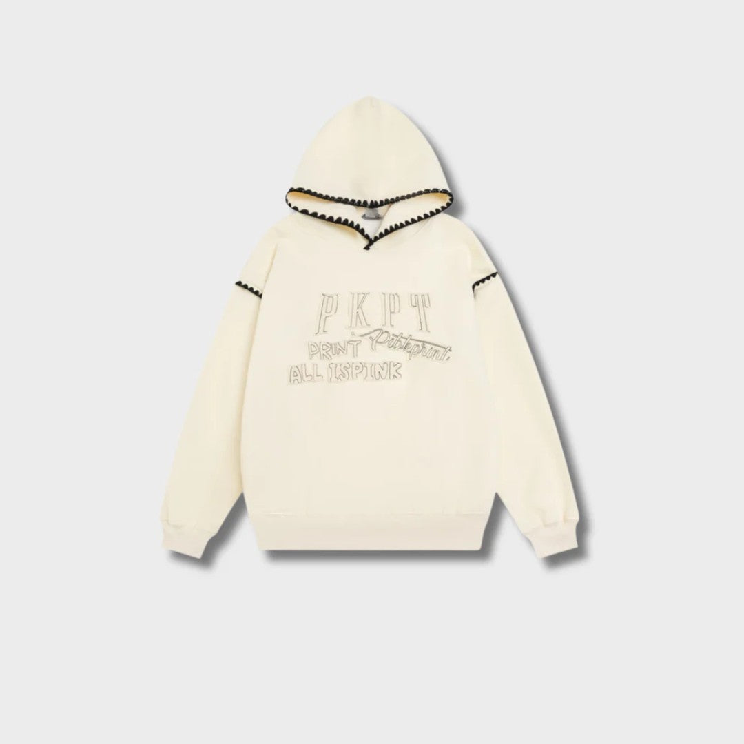 White Stitch Hoodie